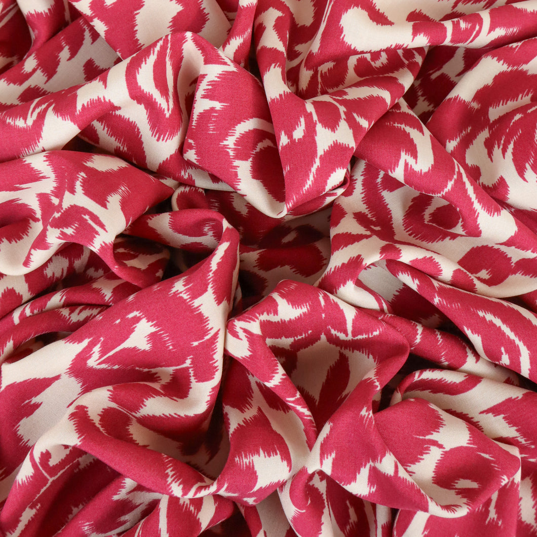 Rayon Challis Print Deadstock - Baroque Fuchsia