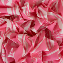 Load image into Gallery viewer, Bold Stripe Floral Poplin Print Deadstock - Hot Pink

