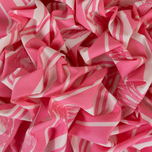 Load image into Gallery viewer, Bold Stripe Floral Poplin Print Deadstock - Hot Pink
