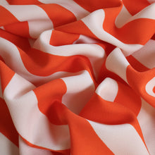 Load image into Gallery viewer, Bold Stripe Crepe Deadstock - Tangerine
