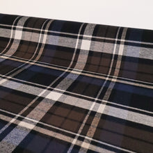Load image into Gallery viewer, Brushed Plaid Cotton Deadstock - Navy, White &amp; Choc
