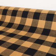 Load image into Gallery viewer, Brushed Plaid Cotton Deadstock - Black and Gold
