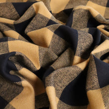 Load image into Gallery viewer, Brushed Plaid Cotton Deadstock - Black and Gold
