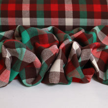 Load image into Gallery viewer, Brushed Plaid Cotton Deadstock - Red, Green and Choc
