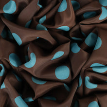 Load image into Gallery viewer, Spot Printed Satin Deadstock - Choc Aqua
