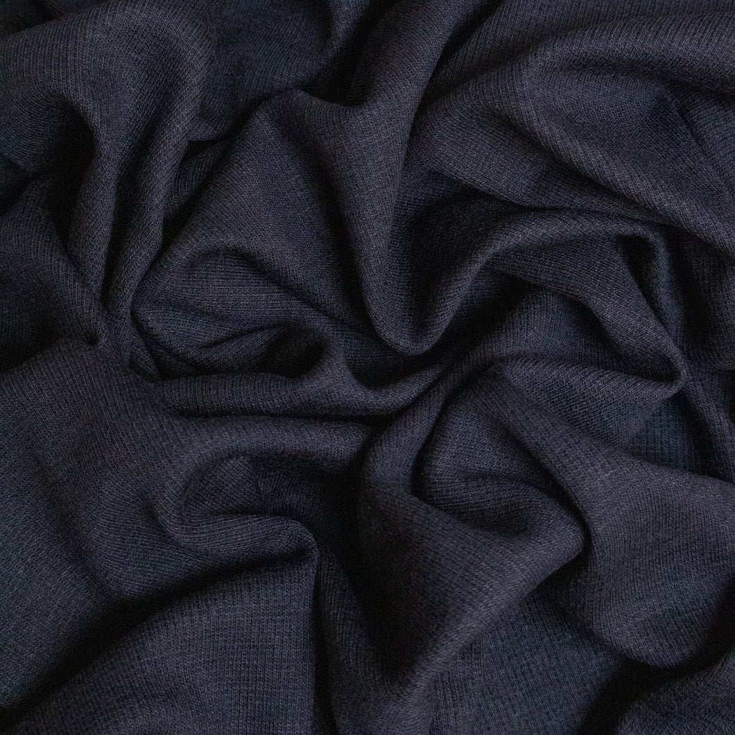Modal Silk Fine Rib Knit - Midnight Ink