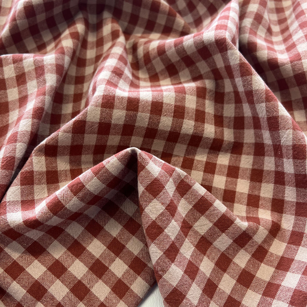 Classic Yarn Dyed Gingham Cotton - Sienna