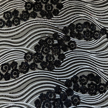 Load image into Gallery viewer, Floral Cocktail Embroidered Sequin - Black &amp; White

