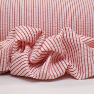 Cotton Lurex Seersucker Stripe Deadstock - Red