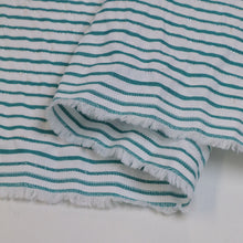 Load image into Gallery viewer, Cotton Lurex Seersucker Stripe Deadstock - Emerald
