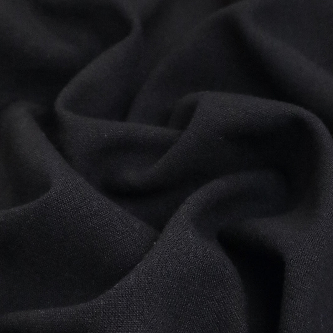 Crosshatch Viscose Linen - Black