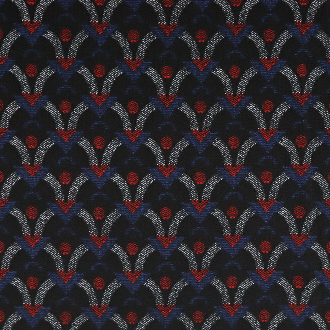 Textured Polyester Crepe Print - Morse Code