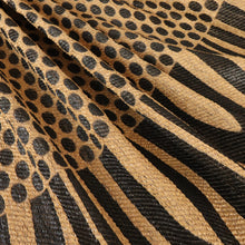 Load image into Gallery viewer, Italian Made Raffia Jacquard with Tassel Edge Designer End - Luca Natural &amp; Black
