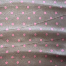 Load image into Gallery viewer, Printed Dot Satin Deadstock - Beige &amp; Pink
