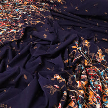 Load image into Gallery viewer, Printed Double Border Stretch Knit - Navy Floral
