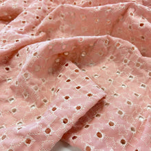 Load image into Gallery viewer, Diamond Eyelet Embroidered Cotton - Pink
