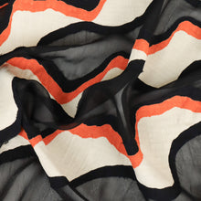 Load image into Gallery viewer, Gaia Italian Woven Designer End – Abstract Appliqué Silk Voile
