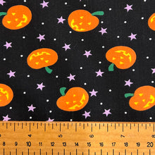 Load image into Gallery viewer, Halloween Cotton Print - Pumpkins &amp; Stars
