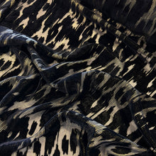 Load image into Gallery viewer, Heartbeat Viscose Nylon Burnout Deadstock - Black and Gold
