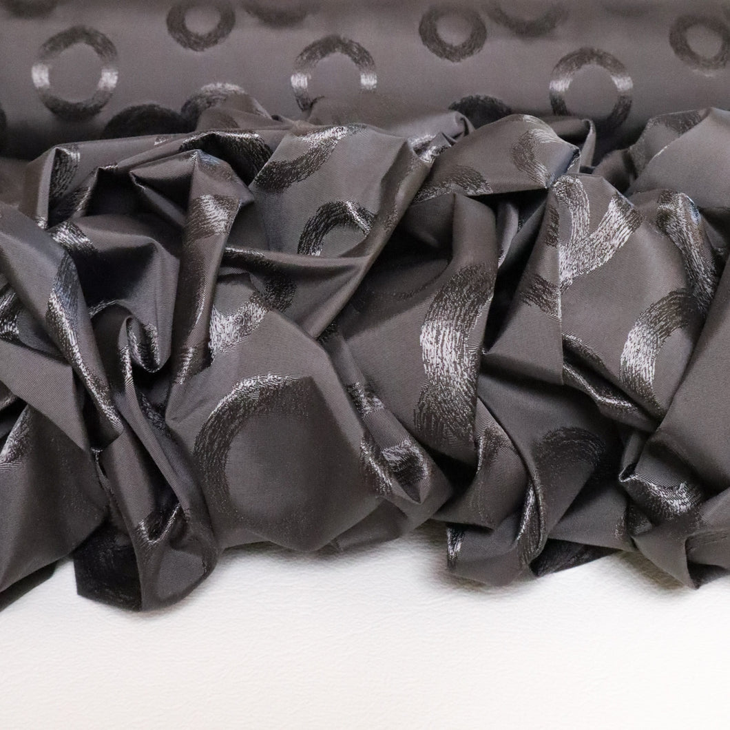 Showerproof Nylon Jacquard Spot Deadstock - Charcoal