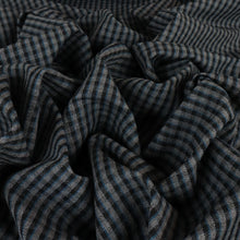 Load image into Gallery viewer, Italian Midweight Stretch Plaid Viscose Blend - Black, Grey &amp; Mallard
