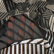 Load image into Gallery viewer, Viscose Silk Devoré Burnout Deadstock - Isolation Black &amp; Silver
