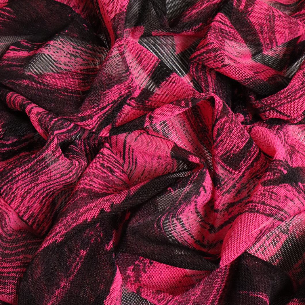 Printed Mesh Deadstock - Fuchsia