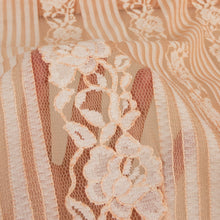 Load image into Gallery viewer, Stripe Floral Corded Lace Deadstock - Peaches &amp; Cream

