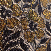 Load image into Gallery viewer, Fine Corded Floral Lurex Lace Deadstock - Navy &amp; Gold
