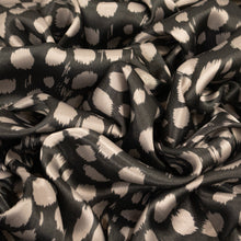 Load image into Gallery viewer, Spot Printed Satin Deadstock - Charcoal &amp; Silver
