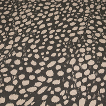 Load image into Gallery viewer, Spot Printed Satin Deadstock - Charcoal &amp; Silver
