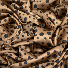 Load image into Gallery viewer, Spot Printed Satin Deadstock - Bronze &amp; Black
