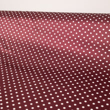 Load image into Gallery viewer, Polka Dot Printed Satin Deadstock - Burgundy &amp; White

