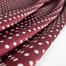 Load image into Gallery viewer, Polka Dot Printed Satin Deadstock - Burgundy &amp; White
