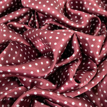 Load image into Gallery viewer, Polka Dot Printed Satin Deadstock - Burgundy &amp; White
