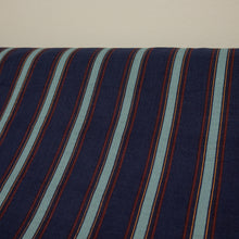 Load image into Gallery viewer, Cotton Preppy Stripe Print Deadstock - Navy, Aqua &amp; Wine
