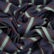 Load image into Gallery viewer, Cotton Preppy Stripe Print Deadstock - Navy, Aqua &amp; Wine
