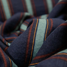 Load image into Gallery viewer, Cotton Preppy Stripe Print Deadstock - Navy, Aqua &amp; Wine
