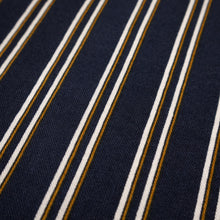 Load image into Gallery viewer, Cotton Preppy Double Stripe Print Deadstock - Navy, White &amp; Mustard
