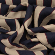 Load image into Gallery viewer, Cotton Preppy Stripe Print Deadstock - Beige, Navy &amp; Wine
