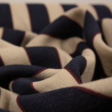 Load image into Gallery viewer, Cotton Preppy Stripe Print Deadstock - Beige, Navy &amp; Wine
