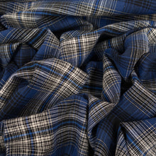 Load image into Gallery viewer, Yarn Dyed Cotton Plaid Deadstock - Blue &amp; Black
