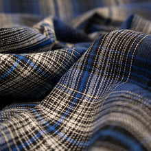Load image into Gallery viewer, Yarn Dyed Cotton Plaid Deadstock - Blue &amp; Black
