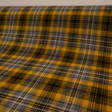 Load image into Gallery viewer, Yarn Dyed Cotton Plaid Deadstock - Mustard Yellow &amp; Black
