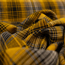 Load image into Gallery viewer, Yarn Dyed Cotton Plaid Deadstock - Mustard Yellow &amp; Black
