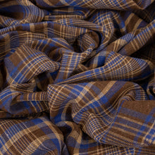 Load image into Gallery viewer, Yarn Dyed Cotton Plaid Deadstock - Brown &amp; Blue
