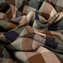 Load image into Gallery viewer, Yarn Dyed Cotton Plaid Deadstock - Sage, Brown &amp; Navy

