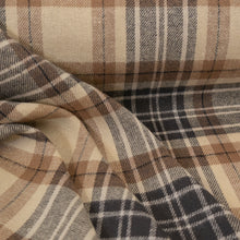 Load image into Gallery viewer, Brushed Cotton Plaid Deadstock - Beige, Taupe &amp; Black
