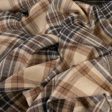 Load image into Gallery viewer, Brushed Cotton Plaid Deadstock - Beige, Taupe &amp; Black
