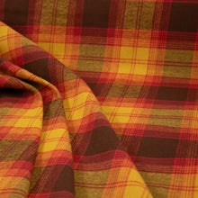Load image into Gallery viewer, Brushed Cotton Plaid Deadstock - Ochre, Cerise &amp; Choc

